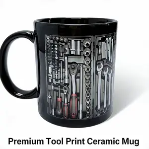 Creativity Funny Coffee Mug - Mechanic Toolbox Set pattern, 11oz Mug for Auto Mechanics, Unique Gifts for Birthdays, Holidays, Christmas, Perfect Coffee Cup Ceramic mug Drinkware Washable Reusable Reuse