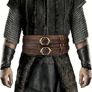 A Medieval Viking Style Retro Men'S And Women'S Fashion Wide Belt Waist Seal Halloween Decoration Role-Playing