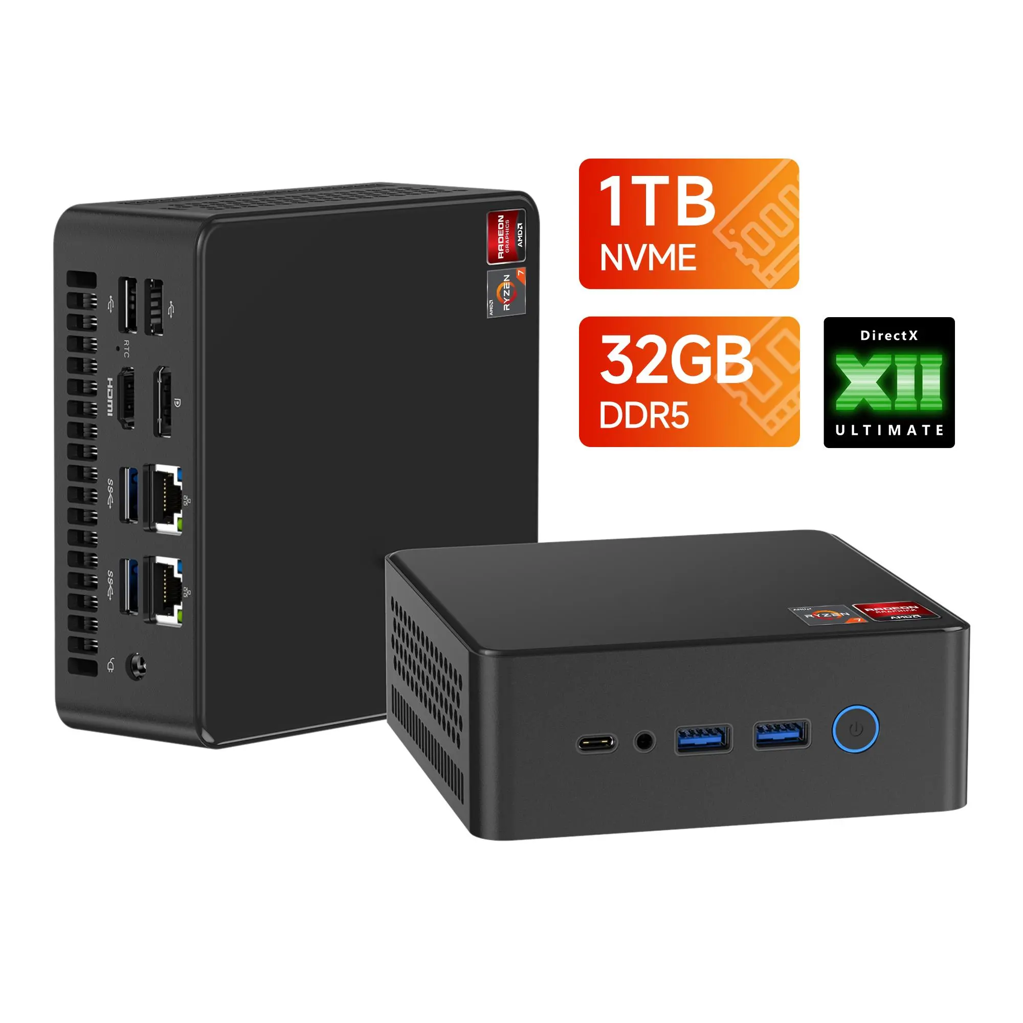 Mini Pc R7 AMD AMD Ryzen 7 32GB 1TB DDR5 NVME Win 11 Gaming Mini PC Mini PC Gaming