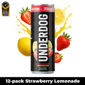 Underdog Energy Drink Strawberry Lemonade 12-Pack | Clean Energy | Zero Sugar