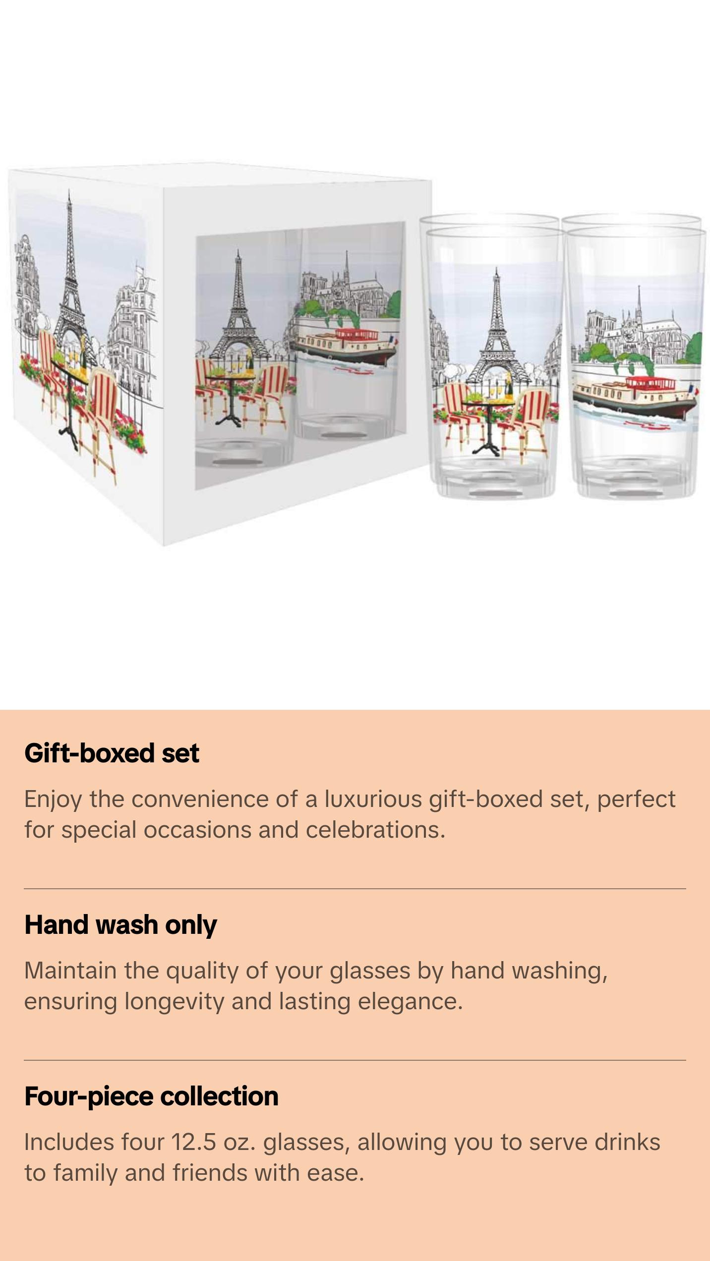 La Vie Parisienne Drinking Glasses, Set of 4