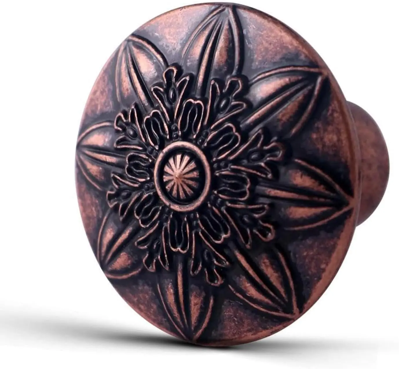 4 Pack Antique Copper Kitchen Cabinet Hardware Knobs Round,1-2/5" Retro Copper Furniture Knobs for Cabinets and Drawers for Dresser Drawers  Cabinet Drawer Dresser Door Knobs Copper