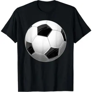 Black White Soccer Ball Cool Sports Football Player Gift T-Shirt