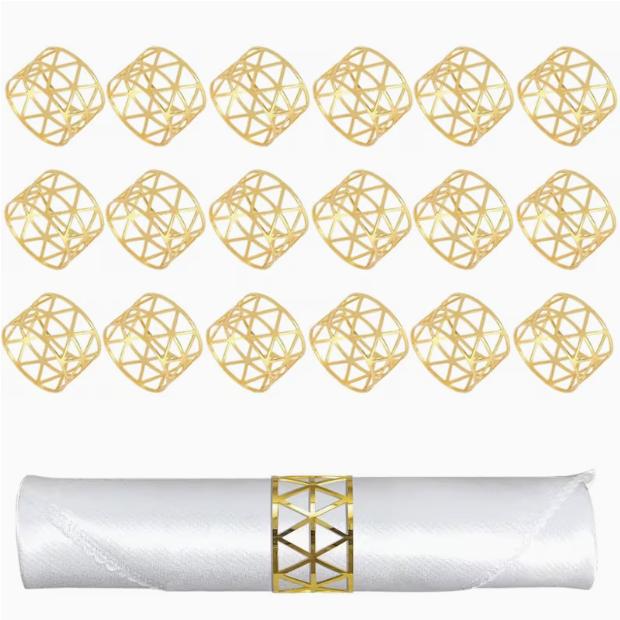 Pack of 18 napkin rings, gold, napkin rings, vintage hollow, napkin rings, metal, fabric napkin rings for wedding, family collecting, birthday party, dining table decoration Pack of 18 napkin rings, gold, napkin rings, vintage hollow, napkin rings, metal, fabric napkin rings for wedding, family collecting, birthday party, dining table decoration