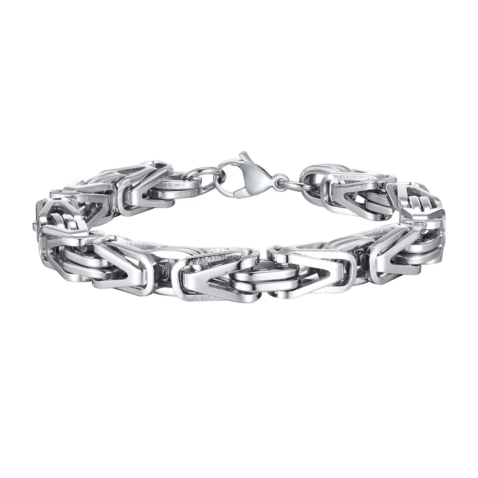 Chevron Link Byzantine Bracelet, 8mm