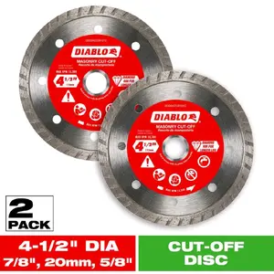 4-1/2 in. Turbo Rim Masonry Diamond Cut Off Blade Value Pack (2-Pack)