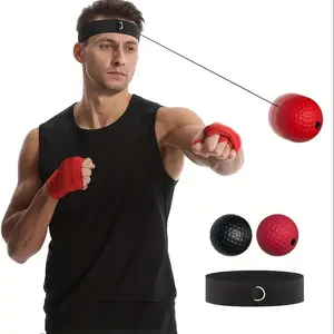 Adjustable Headband Boxing Reflex Training Ball, PU/rubber, //, Textured Grip, Speed and Agility Enhancer, Martial Arts Accessories