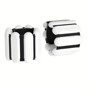 1 Pair Adjustable Fitness Wrist & Ankle Weights - Dual Ring Closure,1lb/520g Total Weight - for Gym, Running, Yoga, Travel - Weightlifting, Strength Training - Durable Exercise Weights for Men & Women - Valentine's Gift Idea (White/Black) - Gym & Home Wor
