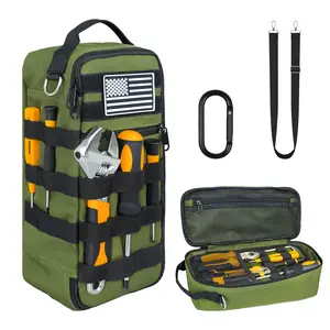 13 Inch Portable Small Tool Bag, Heavy Duty Tool Organizer Bag with Shoulder Strap and D-ring Clip, Tactical Tool Bag, Tool Pouch Bag for Electricians, Carpenters, HVAC Technicians tiktokshopspringglowup