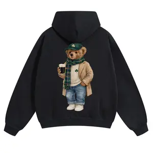 Unisex “Lucky Teddy Bear ” Vintage Shamrock Hoodie – Print St. Patrick’s Day Graphic Hoodie