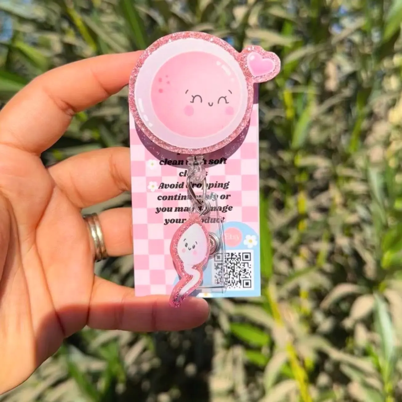 Labor and Delivery Badge Reel/ OBGYN badge reel / nurse badge reel / Egg Badge Reel, Sperm Badge Reel, OBGYN Badge Reel, Fertility Badge Cute gift  Cute gift