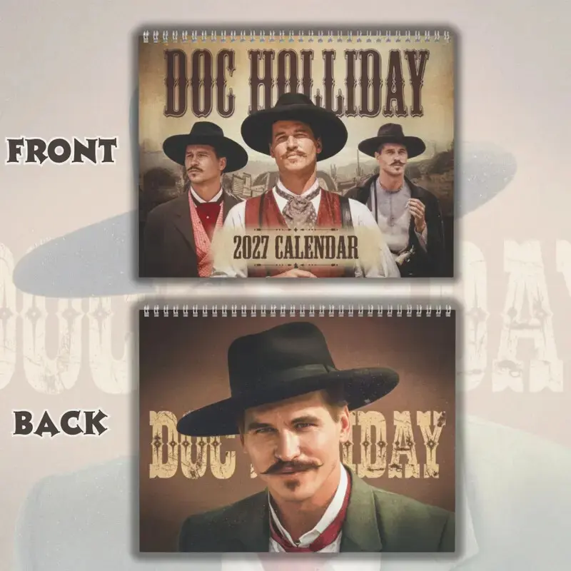 Doc Holliday 2027 Wall Calendar, Tombstone Western Movie Monthly Planner, Cowboy Film Monthly Calendar, Classic Western Decor Gift for Fans