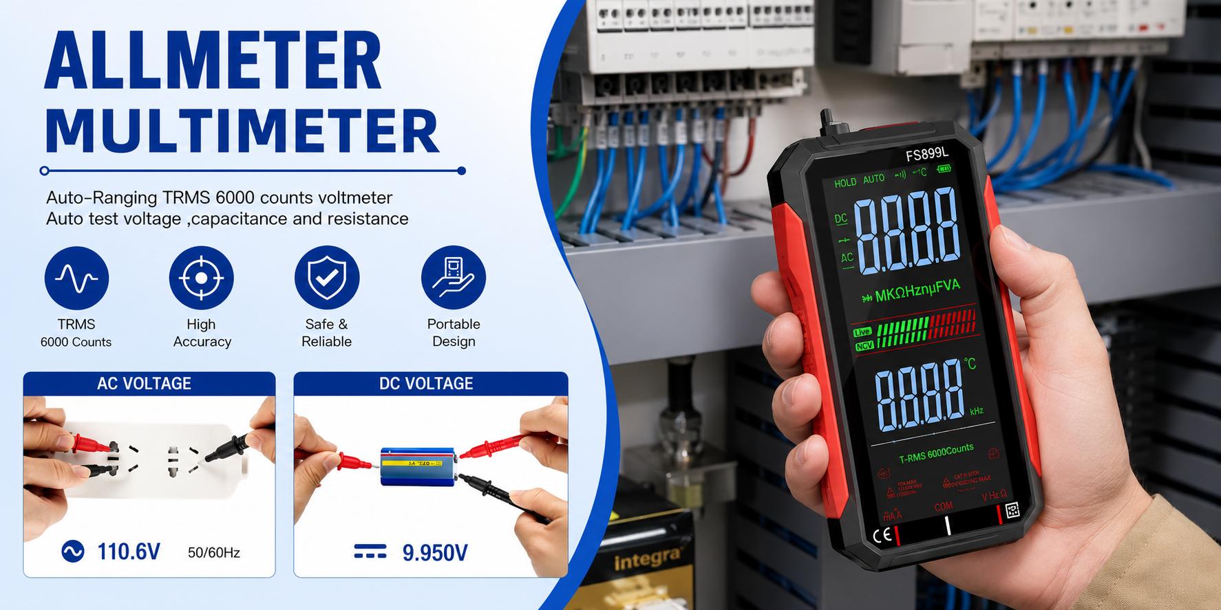 ADESKE True RMS 6000-Count Compact Digital Multimeter Tools and Gadgets - USB-Rechargeable, Auto-Ranging, NCV Voltage Tester with Live/Neutral Wire Detection, Backlit LCD Display, Test Leads for Mechanic, Home Use ADESKE True RMS 6000-Count Compact Digital Multimeter Tools and Gadgets - USB-Rechargeable, Auto-Ranging, NCV Voltage Tester with Live/Neutral Wire Detection, Backlit LCD Display, Test Leads for Mechanic, Home Use