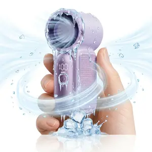 Mini Handheld Fan with LED Display 5-Speed Turbo Pocket Fan for Women USB Rechargeable High-Speed Cooling for Travel Makeup Perfect Gift Portable Refrigeration