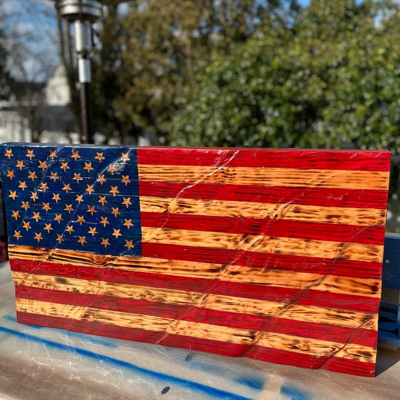 Wooden hand crafted American flag Decor Hangable Decoration Hangingqwp