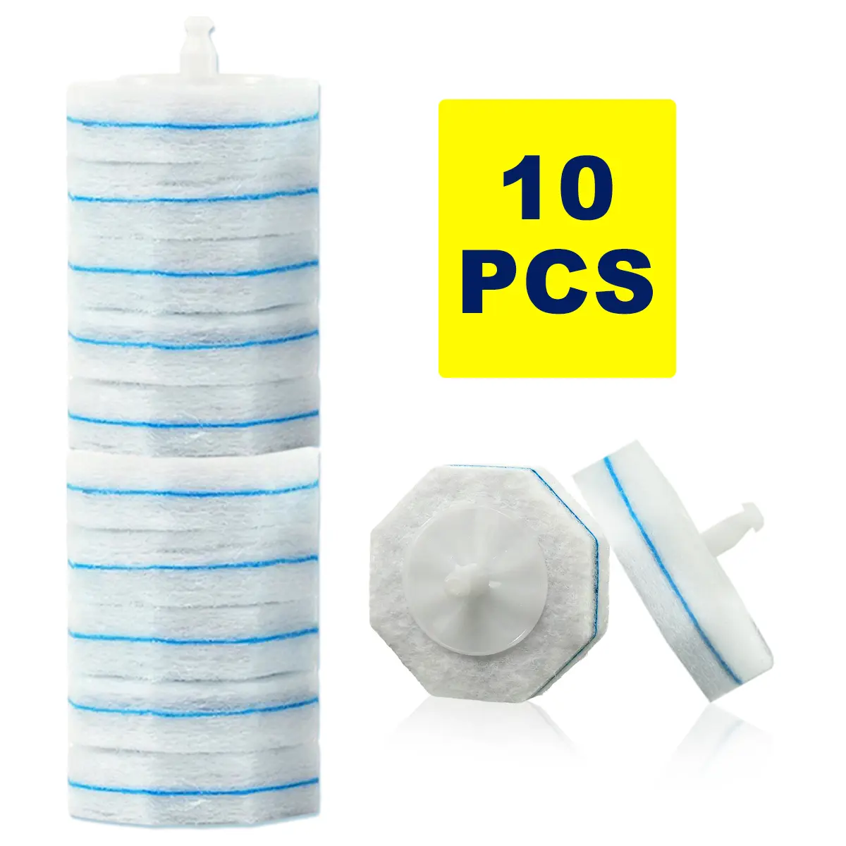 10pcs Toilet Brush Replacement Heads(Not Included Brush Rod), Toilet Wand Refills Compatible, Disposable Refill Heads for Deep Foaming Cleaning, Highly Effective Cleaning, used for toilets, bathtubs, sinks, mop basins, washbasins, shower doors