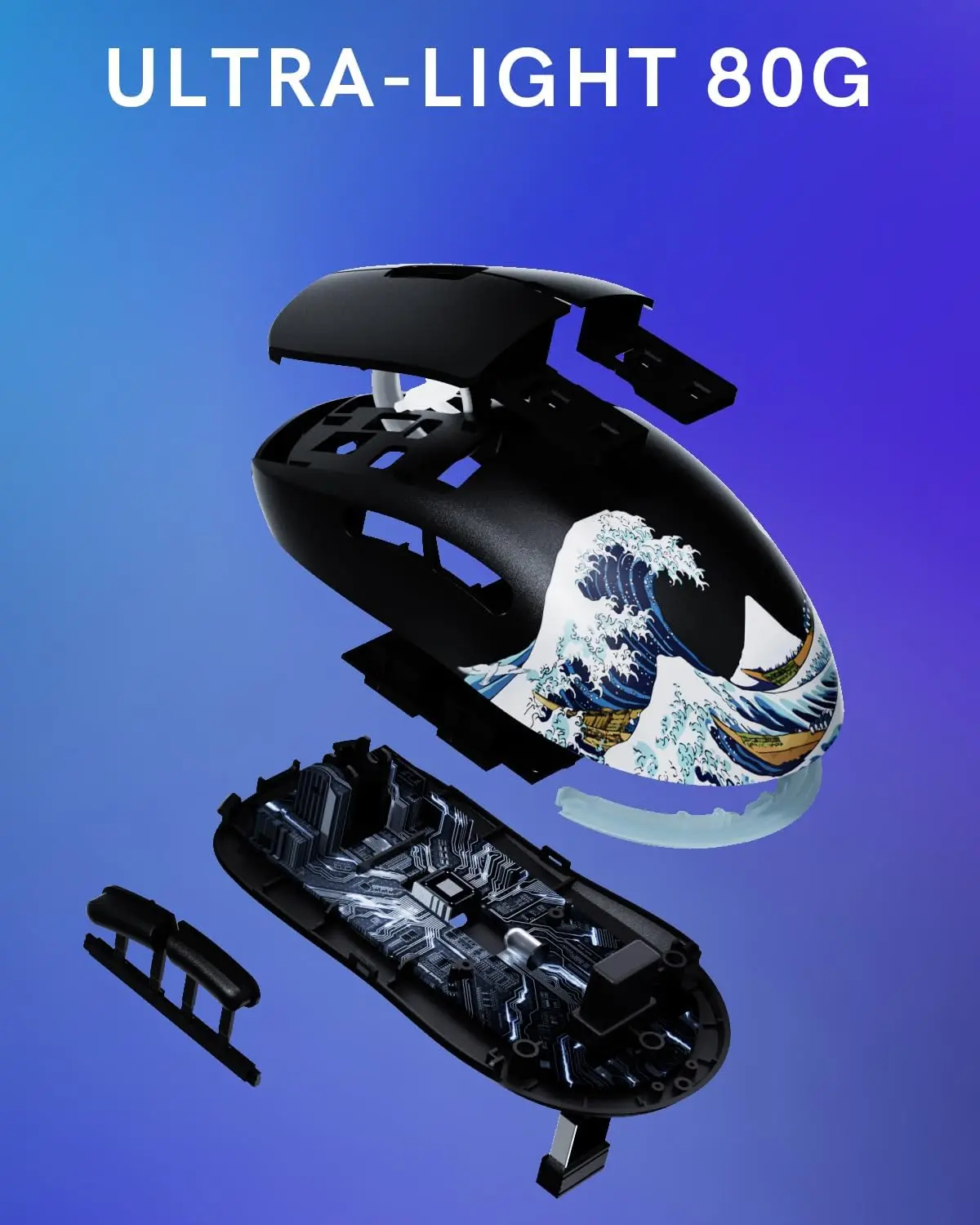 G57 Wireless Gaming Mouse, 8000 DPI, 2.4G/Bluetooth/USB-C Rechargeable Wireless Mouse with 5 Programmable Buttons for PC/Mac,