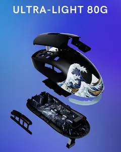 G57 Wireless Gaming Mouse, 8000 DPI, 2.4G/Bluetooth/USB-C Rechargeable Wireless Mouse with 5 Programmable Buttons for PC/Mac,