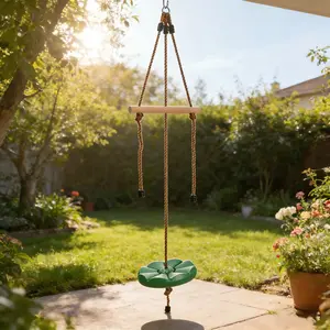 Round Petal Swing, Healing Forest Style, Sensory Integration Training, Playful Outdoor Garden Park, Sunproof Rainproof Non-Slip Base