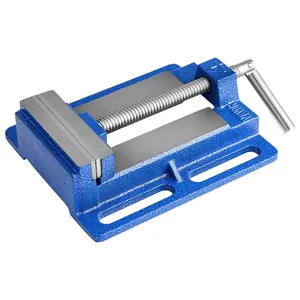 VEVOR 4-Inch Jaw Width Cast Iron Drill Press Vise, Portable Workbench Vice with Slotted Base for Easy Installation, Durable Construction for Wood/Metal Working