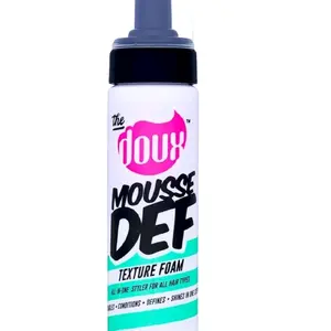 The Doux Mousse Def Texture Foam 7oz Multi-Use Hair Foam for Styling, Conditioning, Defining, Volumizing & Adding Shine - Gel Formula - Haircare