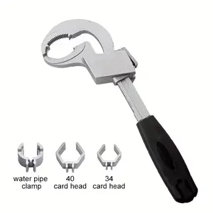 Multifunctional Dual-Head Wrench Set, 80mm Open Bend Wrench and Pipe Wrench, Ideal for Plumbing Accessories, Bathroom Equipment, Furniture Installation