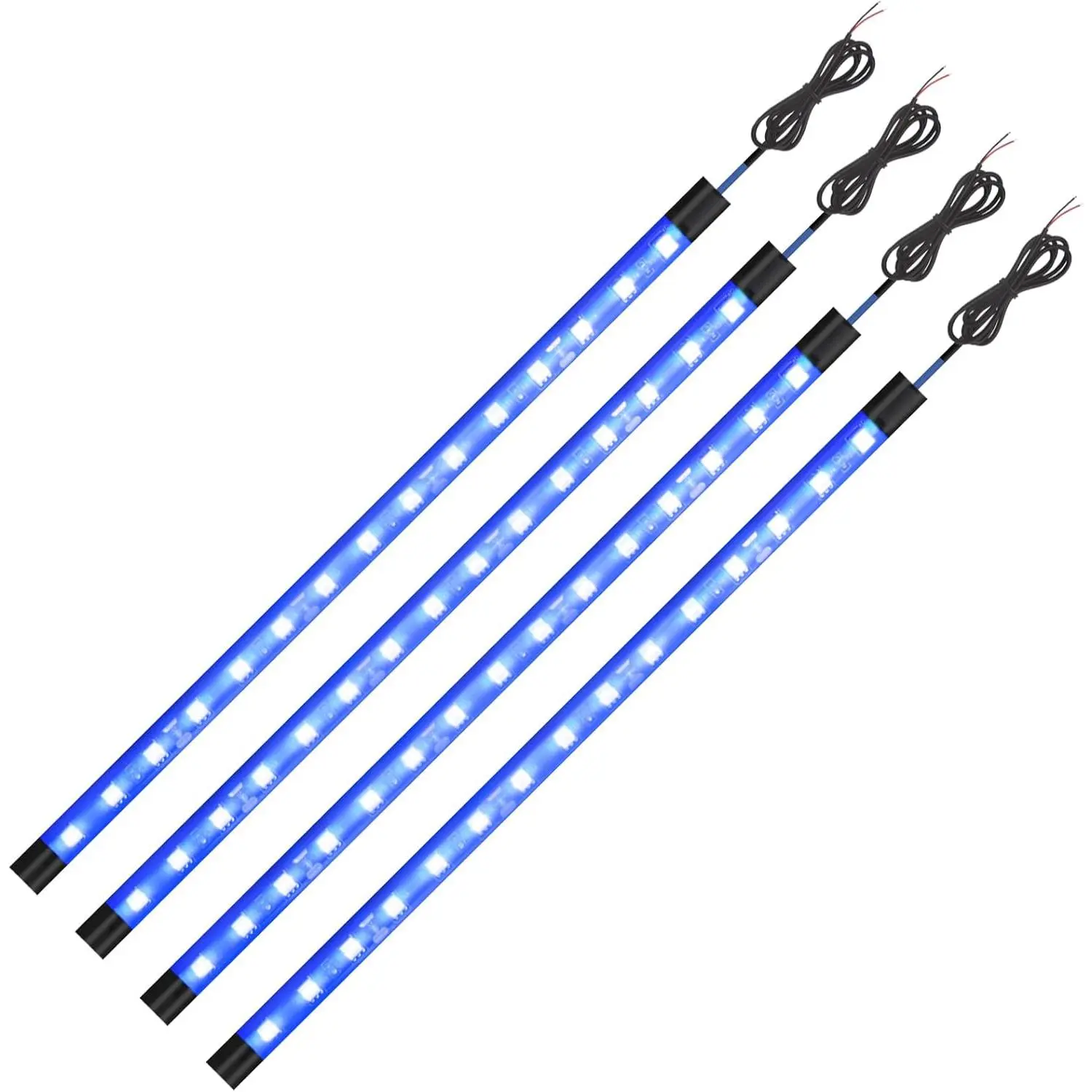 10.6 Inch Flexible 5050 Chipset Silicone LED Strip Lights - Upgrade Blue IP67 Waterproof DC 12V Underglow Lights (Pack of 4) for Car, Golf Carts, Festival Decor, KTV, Deck Decoration - DC 12V DIY Universal Electronics Accessory
