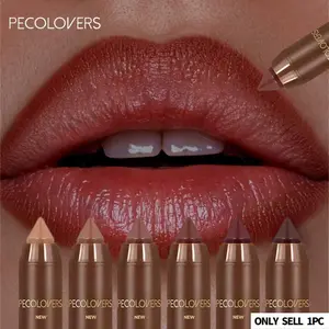 PECOLOVERS Matte Waterproof Lip Liner Pencil, Long-Lasting, Easy to Apply, Velvety Matte Rotating Lipstick Pen, Red And Brown Contour Tint Lipstick For A Flawless