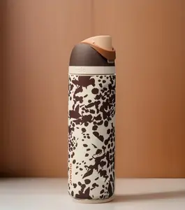 NEW Owala "Cowgirl Core" 24 oz Free Sip Special Edition Animal Print Cow Brown Drinkware Flask, Flasks