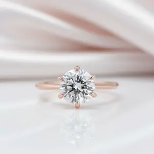 Rose Gold Round Cut Solitaire Engagement Ring