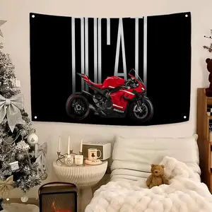Motorcycle Bike S1000RR DucaTIs Streetfighter V4,YZR M1 Art Flags Flag - Ultra Soft Skin-Friendly Machine Washable Fade Resistant Banner | HD Print Lightweight Durable Outdoor Indoor Garden Flag Wall Hanging Tapestry