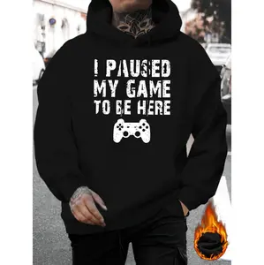 Gamer Hoodie With Controller Graphic For Men Cozy Long Sleeve Sweatshirt Perfect For Fall And Winter Gaming Sessions