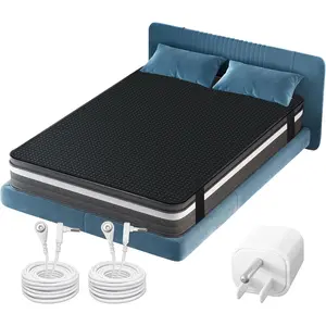 Grounding Mat for Bed Earth Connected Mat for Sleep with Grounding Plug Adapter,,Mattress Pad (54x78 Inch)