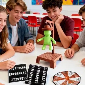 Hankman Glow Tabletop Game, Hangman Board Game, Western Theme Hangman Upgrade Version, Multiplayer Interactive Fun for Classrooms & Home Entertainment