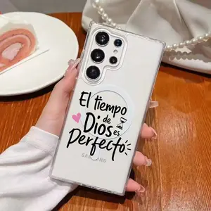 Bible Verse Pattern Clear Wireless Charging Military-Grade Protection Shockproof Slim Magnetic Phone Case for Samsung Galaxy S26 S25 S24 Ultra S23 S22 S21 S20 Plus Edge FE A14 A15 A16 A35 A36 A54 A56 Note20ultra A57 A55 A37 A26 A25 A17 A06 A05S Religious