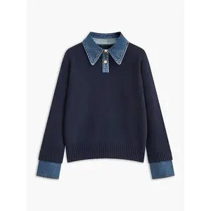 2 in 1 Panel Lapel Sweater