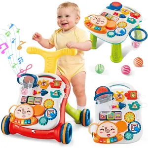 3 in 1 Push Walker for Baby Girls Boys, Baby Walking Toy for 1 Year Old Learning to Walk, Sit to Stand Push Toy for 12 Months, Red