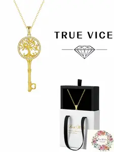 Key of Life Luxury key pendant necklace. Comes with elegant drawer gift box, ideal gift for women for festivals and anniversaries.