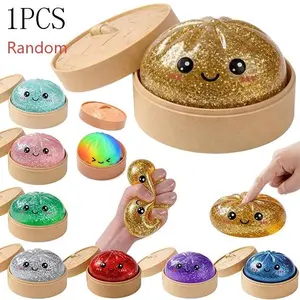 Random Glitter Dumpling Toy, Boxed Slow-Return Sensory Stress Relief, Soft Mystery Glitter Dumpling, Kneadable Pressure Release Toy