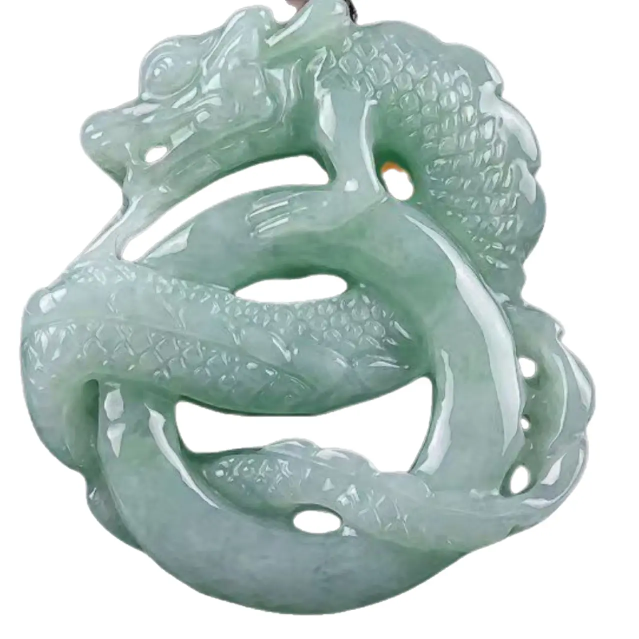 Natural A-grade Jade Dragon Pendant, Elegant Zodiac Dragon Pendant, Ice Jade Men's Pendant Natural A-grade Jade Dragon Pendant, Elegant Zodiac Dragon Pendant, Ice Jade Men's Pendant