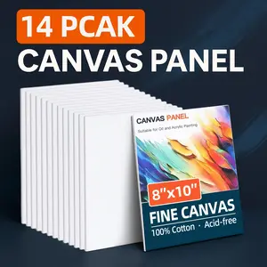 14/30pcs Pack (30 Panels) or Order Suitable for Acrylic & Oil Painting - 8x10 Inch 100% Cotton Triple Primed Canvas Panels with White Blank Surfaces, Pre-Primmed for Instant Painting, Ideal for Artists Hobbyists &