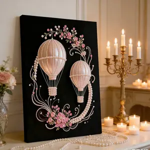 1 Framed Pearl & Diamond Painting Kit | Artistic Decorative Design on Acrylic Canvas — Ideal Wall Decor for Living Rooms, Bedrooms, and Studies; A Perfect Gift Choice for Christmas, New Year, or Birthdays