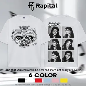 [Rapital] Michael Jackson Premium Cotton T-Shirt, MJ King of Pop Graphic Tee, Vintage Pop Music Shirt, Black Oversized Streetwear, Music Fan Gift, Gift for pop fans