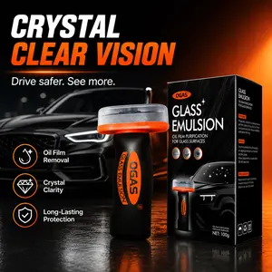 DOMEIU NO.5 Oil Remover Windshield Cleaner Glass Cream AutoDegreaser Window Cleaner Handheld Compact PortableRemove Oil Film Clear View for Car Foam Powerful Multi-Purpose