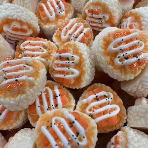 Rice Cake Resin Charms for Craft 10pc - Perfect for craft keychain making