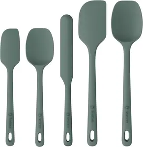 5 Pieces Silicone Spatula Set, Food Grade Rubber Spatula, Upgrade Strong Handle with Ergonomic Grip, Heat Resistant Up to 600°F for Nonstick Cookware, Cooking Dried Thyme