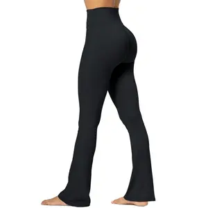 Sunzel No Front Seam Mini Flare Leggings for Women, Invisible Butt Scrunch Flared Yoga Pants with Tummy Control