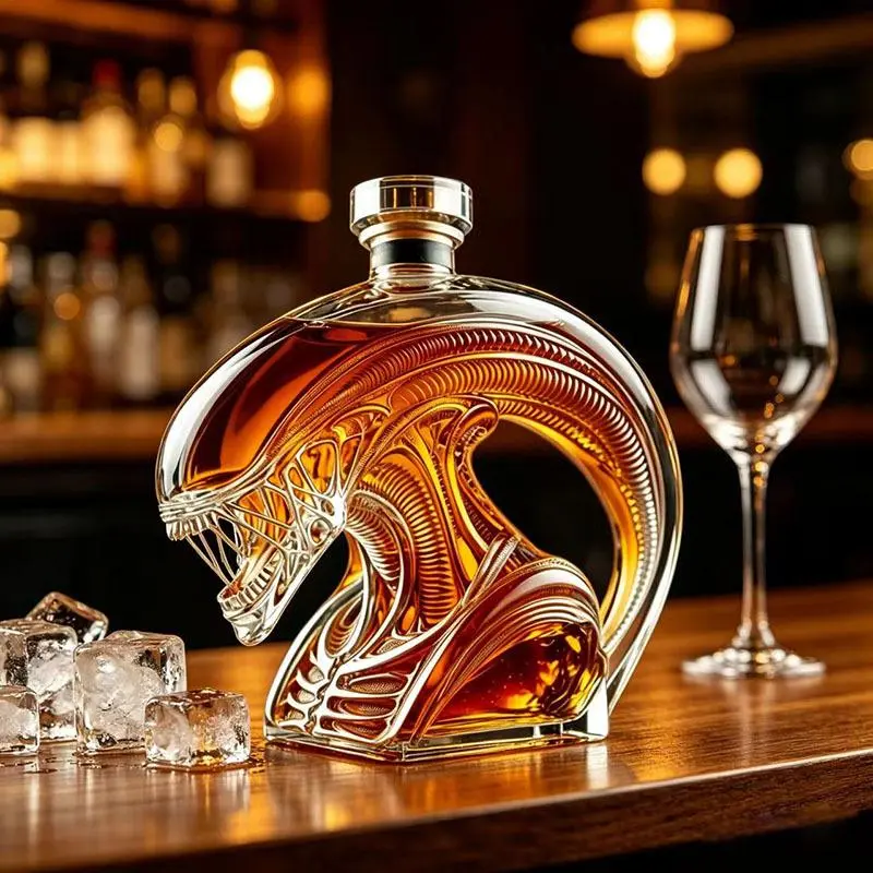 Creative 3D Unique Shaped Decanter, High Borosilicate Glass Wine Bottle, Whiskey Bottle, Perfect for Artistic Display And Collection, Promotional Event Tasting Drinkware, Home Decor, Home Restaurant Drinkware, Outdoor Party Whiskey Bottle