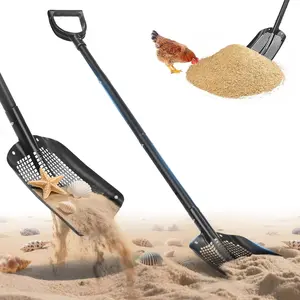 Sifting Shovel, 53.5 Long Sand Sifter, Coop Scooper for Sand, Beach Treasure Hunting Sifter Shovel with Holes, Suitable for Beach, Coop, ect.