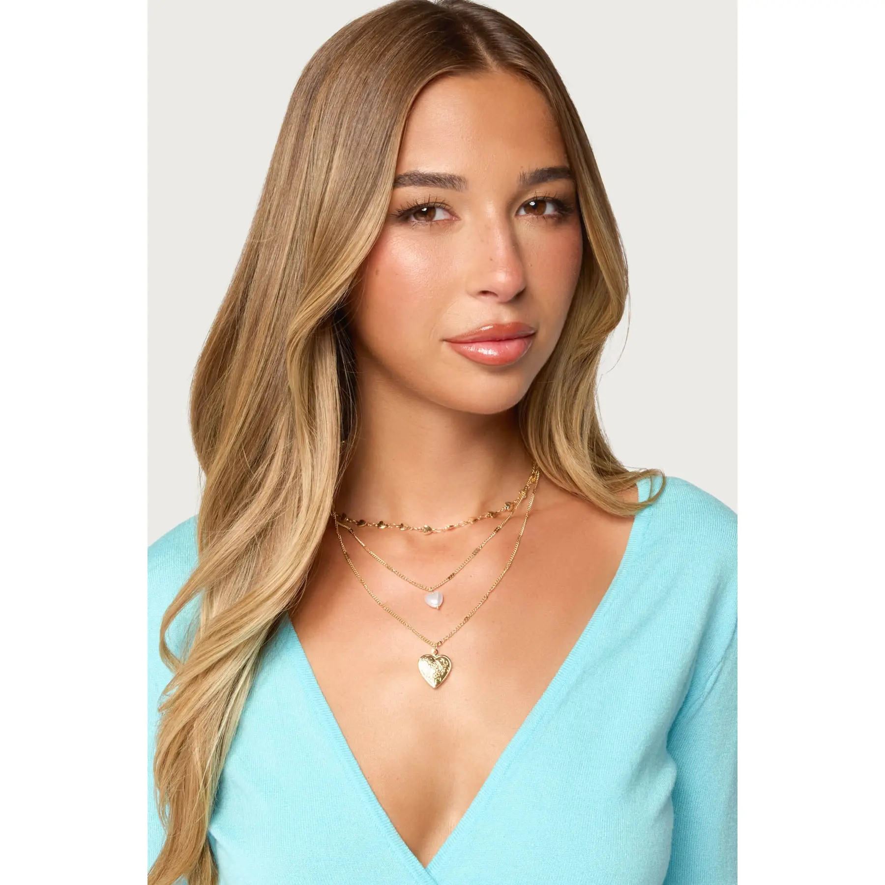 Love Heart Pearly Layered Necklace